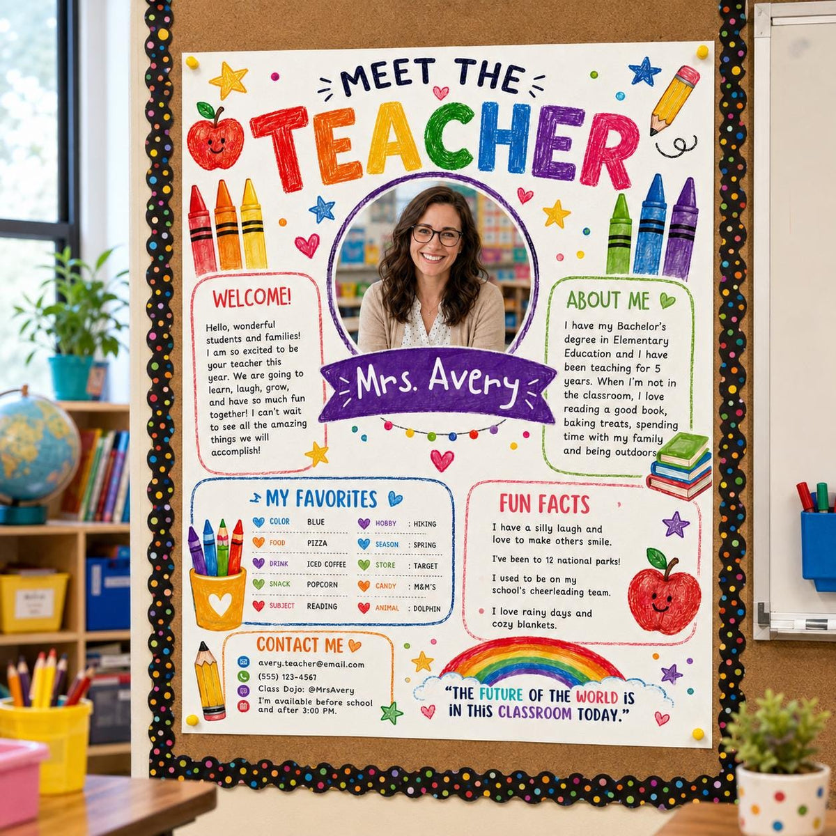 Meet the Teacher Classroom — welcome sign you personalize in Canva