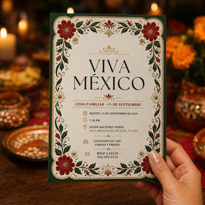 Mexican Independence Day Invitation — print-ready mexican independence day design from VoltBy