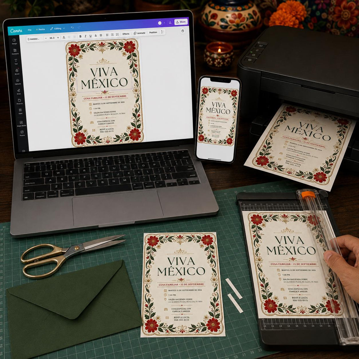 Mexican Independence Day Invitation — digital invitation, instant download