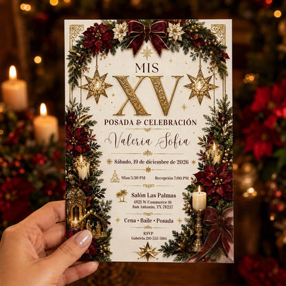 Mis XV Posada Invitation — print-ready quinceañera design from VoltBy