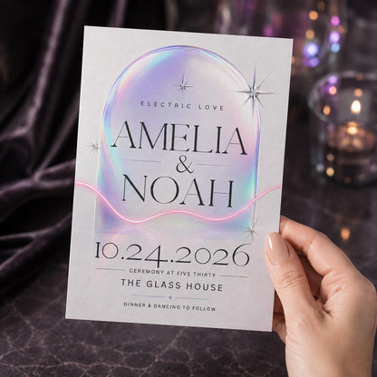 Modern Celestial Wedding Invitation — print-ready wedding design from VoltBy