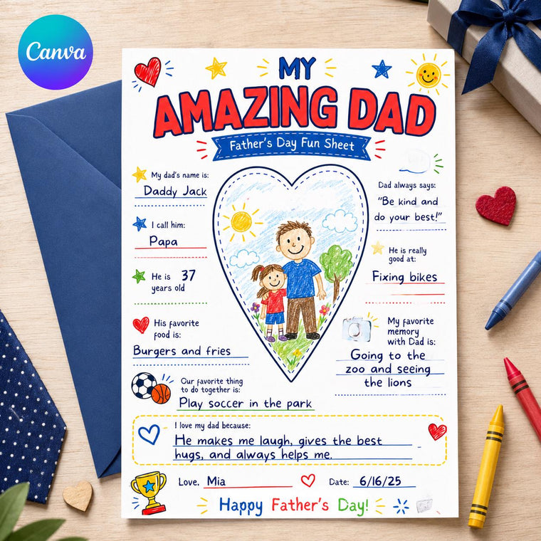My Amazing Dad Father's Day Fun Sheet