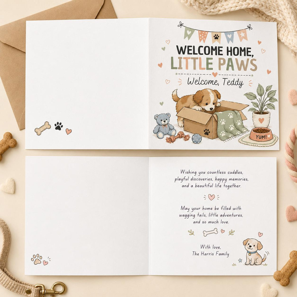 New Puppy Greeting Card — greeting card you personalize in Canva