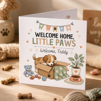 New Puppy Greeting Card — welcome home stationery by VoltBy