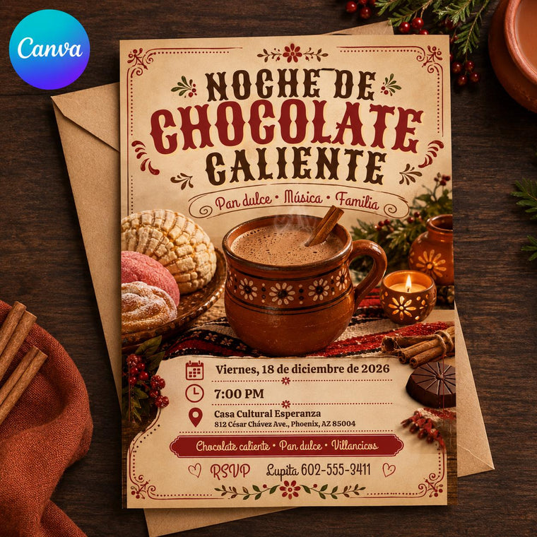 Noche de Chocolate Caliente Invitation