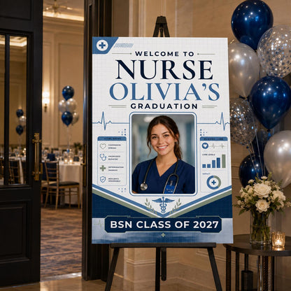 Nurse Graduation Welcome Sign — welcome sign you personalize in Canva
