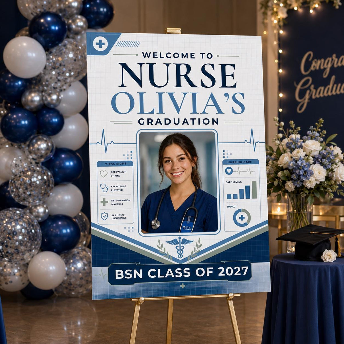 Nurse Graduation Welcome Sign — digital welcome sign, instant download