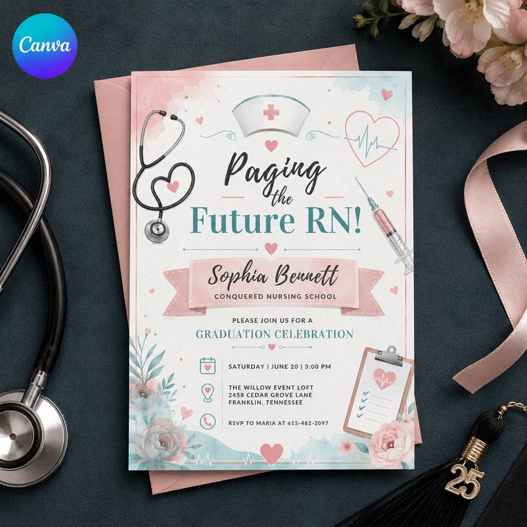 Nurse Nursing Graduation Invitation