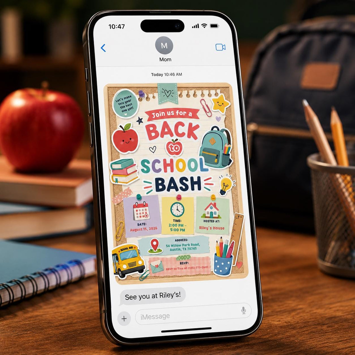 Pastel Back to School Bash Invitation — invitation you personalize in Canva