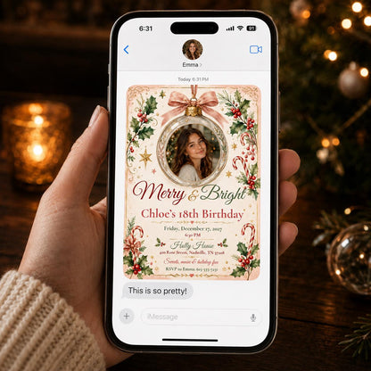 Pink 18th Birthday Invitation — digital invitation, instant download