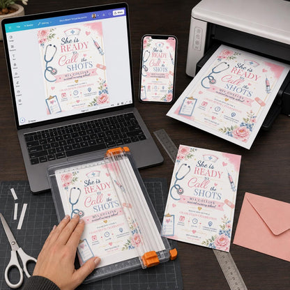 Pink Floral Nursing Graduation Invitation — nurse design