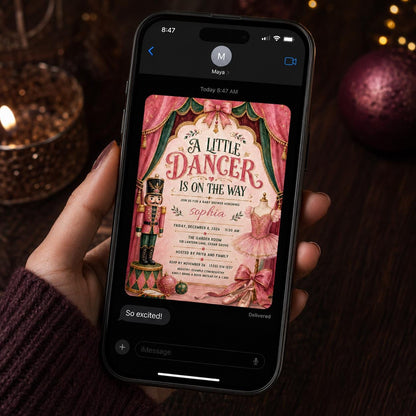 Pink Nutcracker Baby Shower Invitation — ballet design