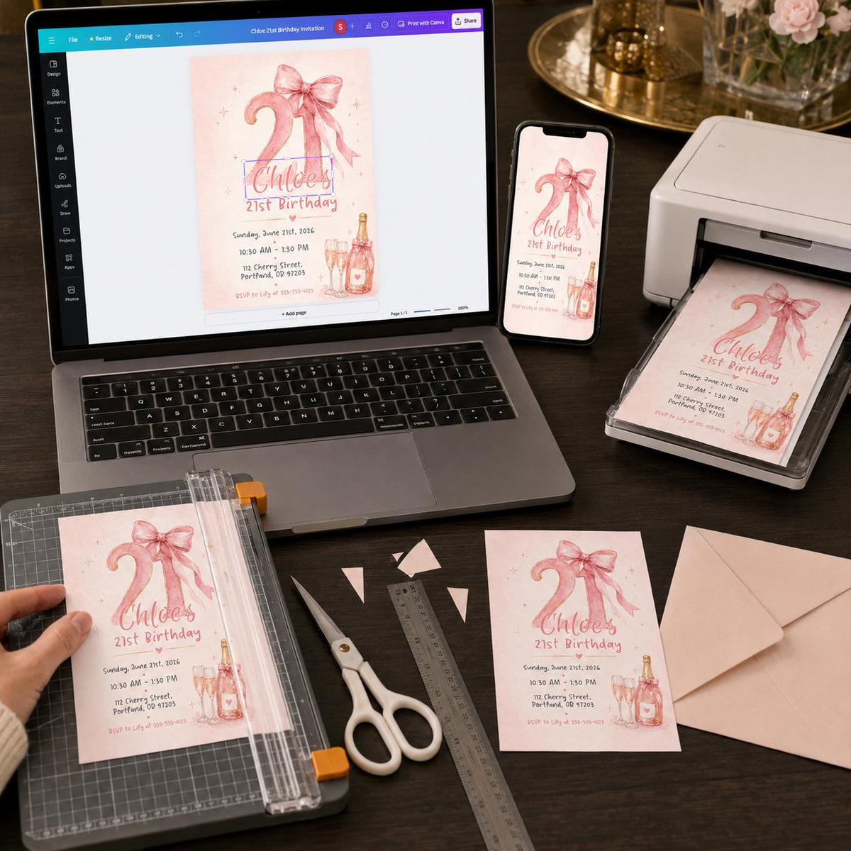 Pink Watercolor 21st Birthday Invitation for Girls — coquette 21st birthday party design