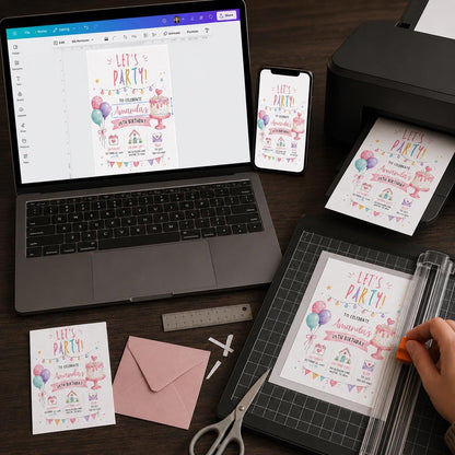 Pink Watercolor 25th Birthday Invitation — pastel 25th birthday party design
