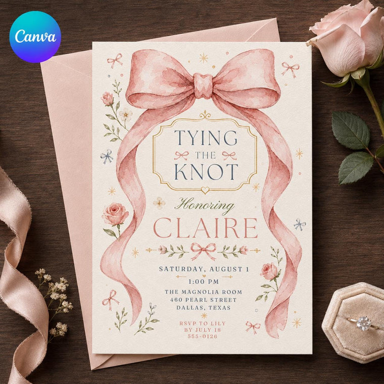 Pink Watercolor Bridal Shower Invitation