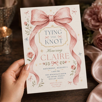 Pink Watercolor Bridal Shower Invitation — invitation you personalize in Canva