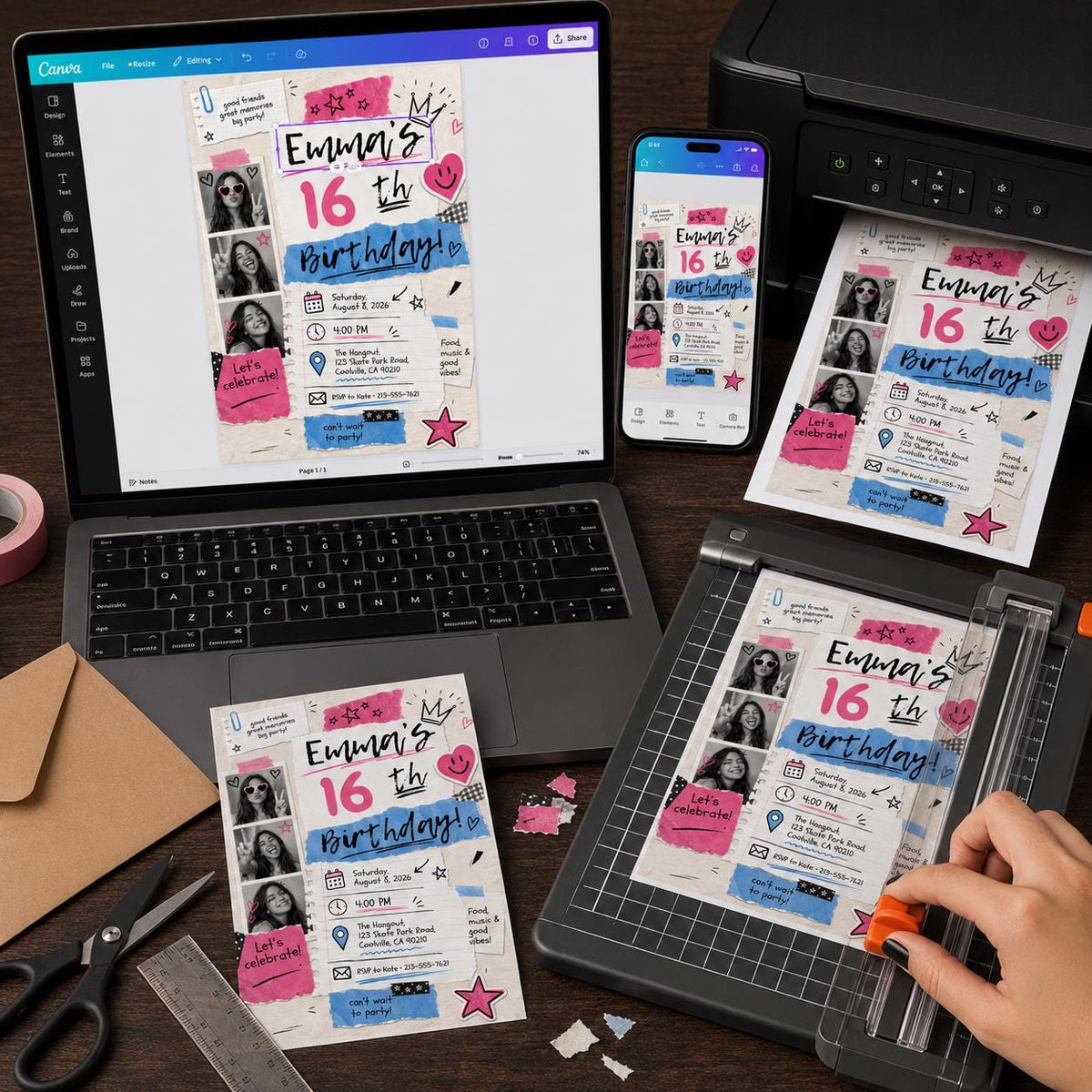 Pink Y2K Sweet 16 Birthday Invitation for Girls — y2k sweet 16 design