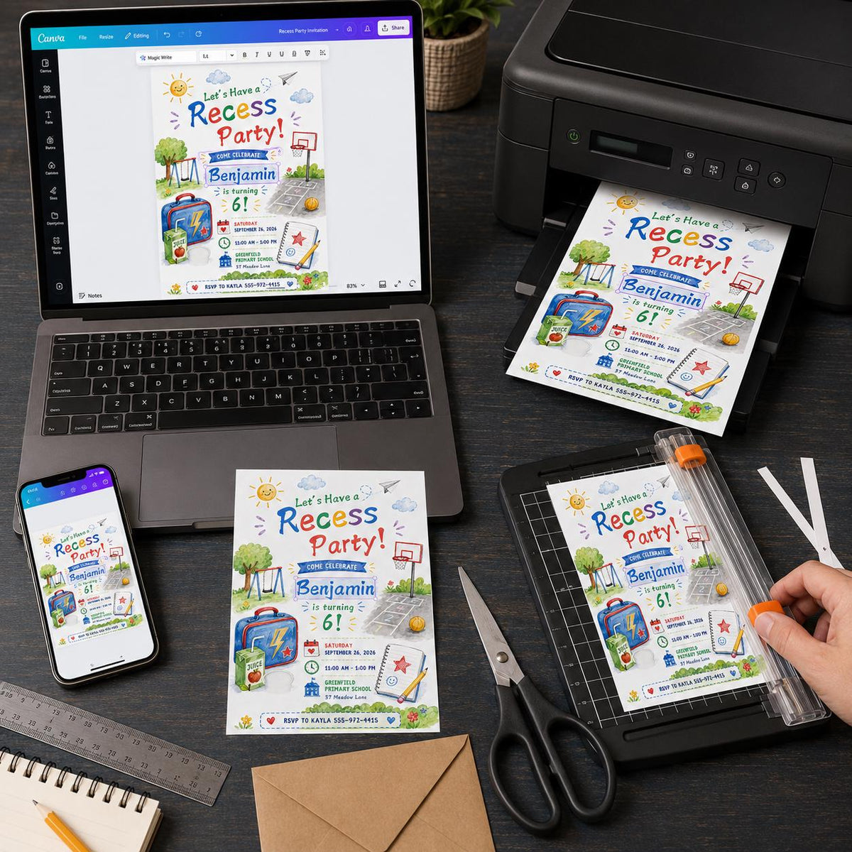 Playground 6th Birthday Invitation — digital invitation, instant download