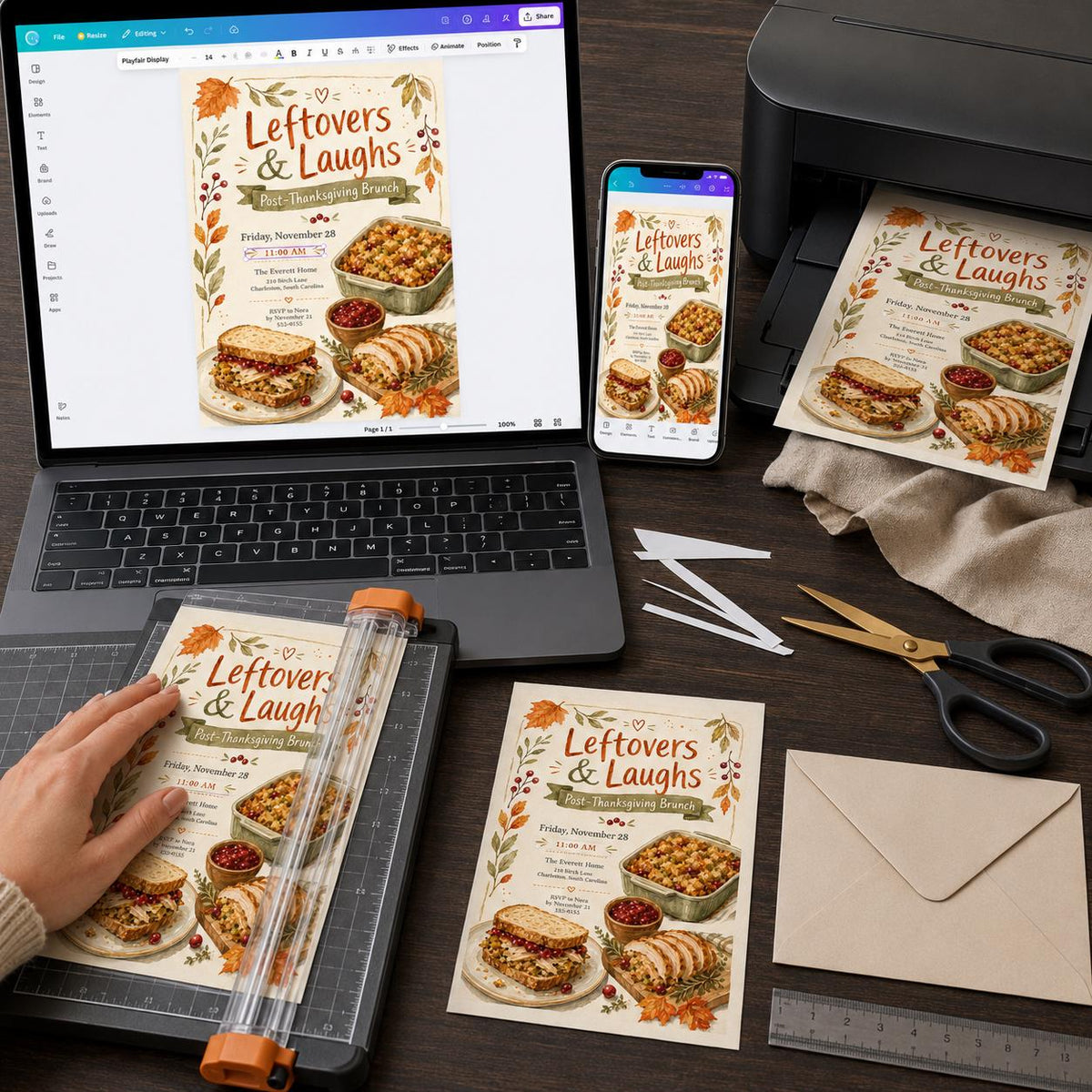 Post-Thanksgiving Brunch Invitation — digital invitation, instant download