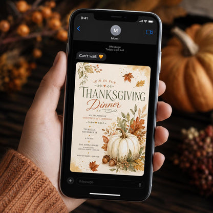 Pumpkin Thanksgiving Dinner Invitation — invitation you personalize in Canva