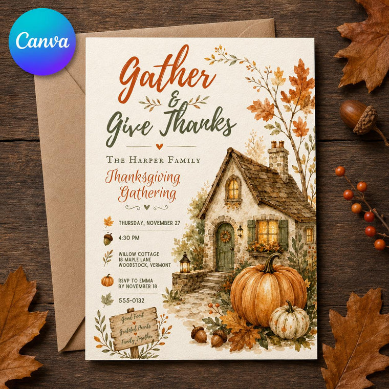 Pumpkin Thanksgiving Invitation