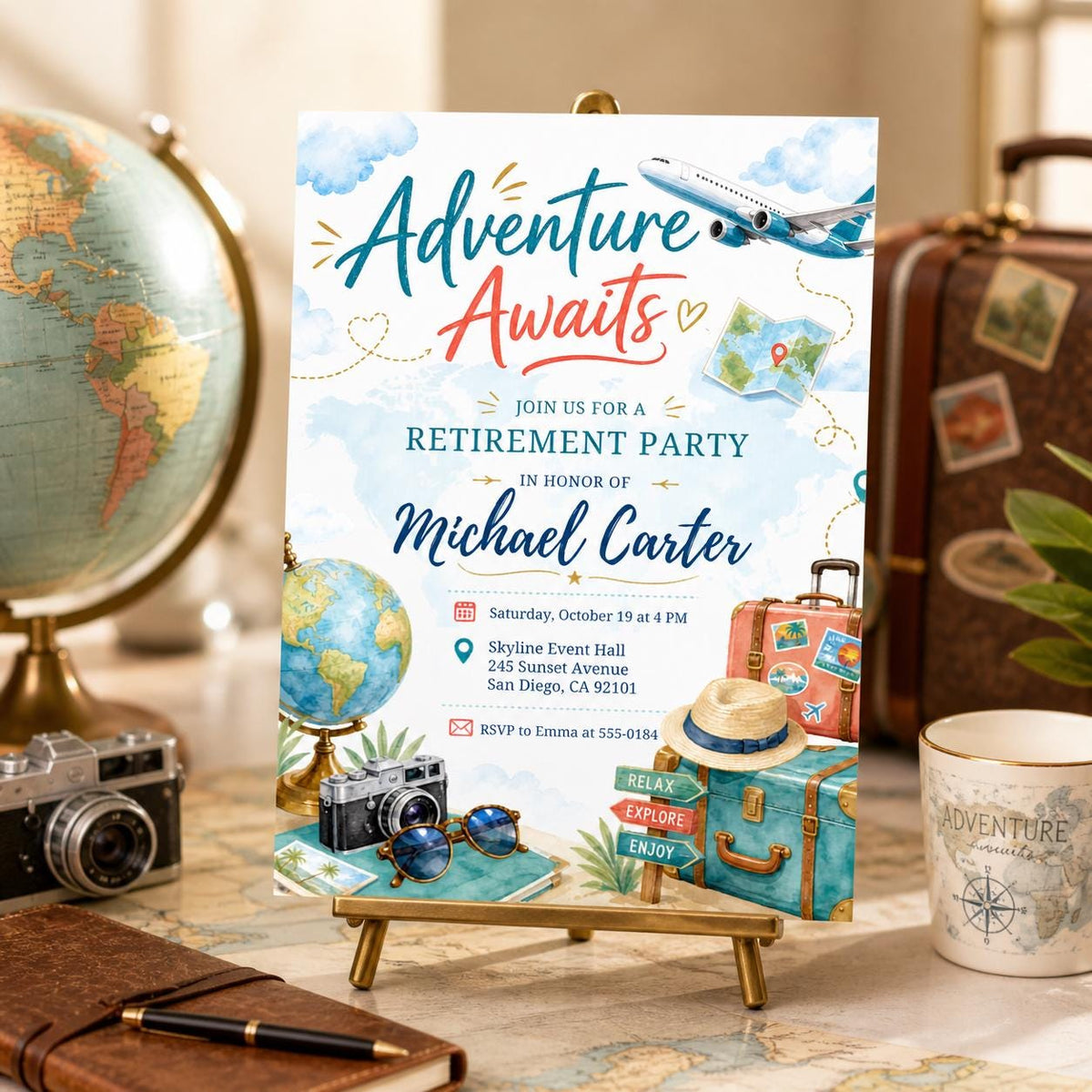 Retirement Party Invitation — invitation you personalize in Canva