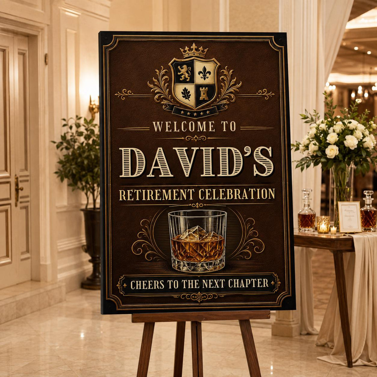 Retirement Welcome Sign for Him — welcome sign you personalize in Canva