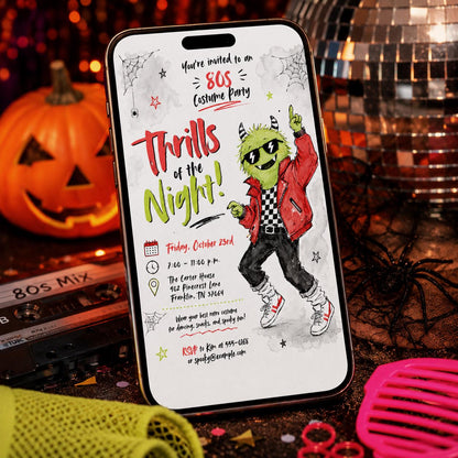 Retro 80s Costume Party Invitation — invitation you personalize in Canva
