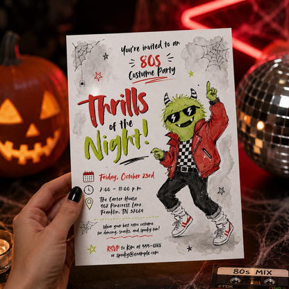 Retro 80s Costume Party Invitation — digital invitation, instant download