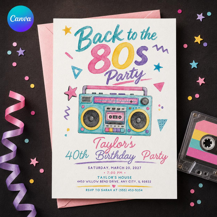 Retro 80s Party Invitation