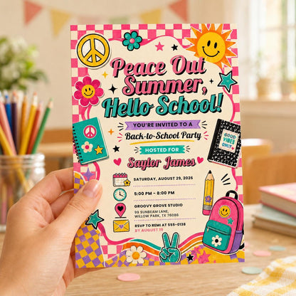 Retro Back to School Party Invitation — back-to-school event stationery by VoltBy