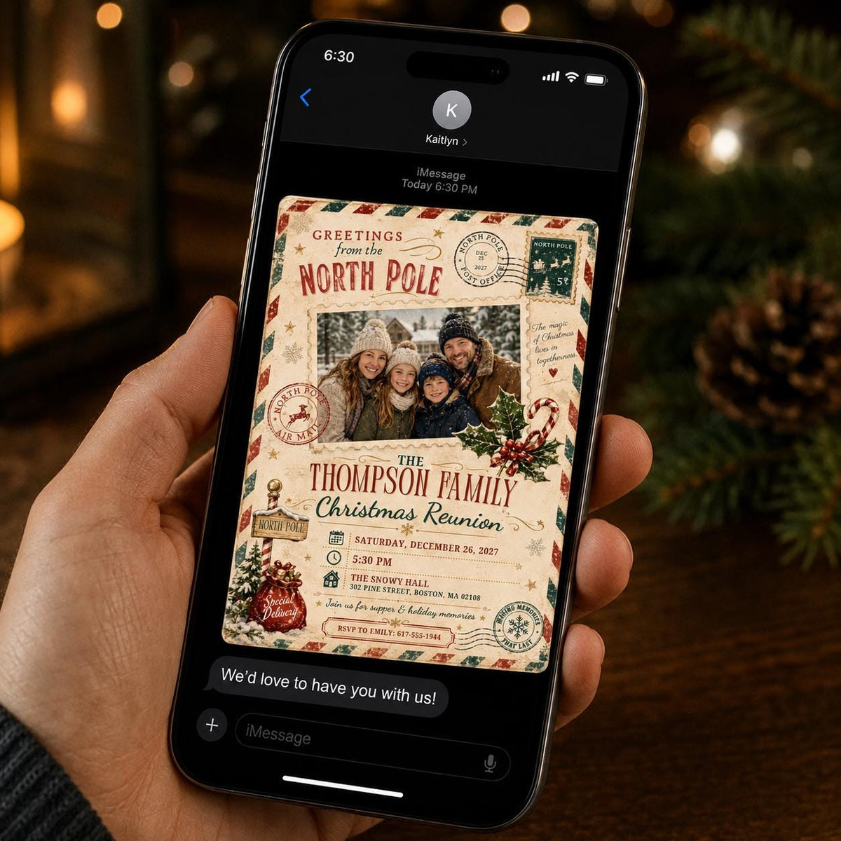 Retro Christmas Party Invitation — invitation you personalize in Canva