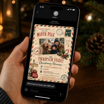 Retro Christmas Party Invitation — invitation you personalize in Canva