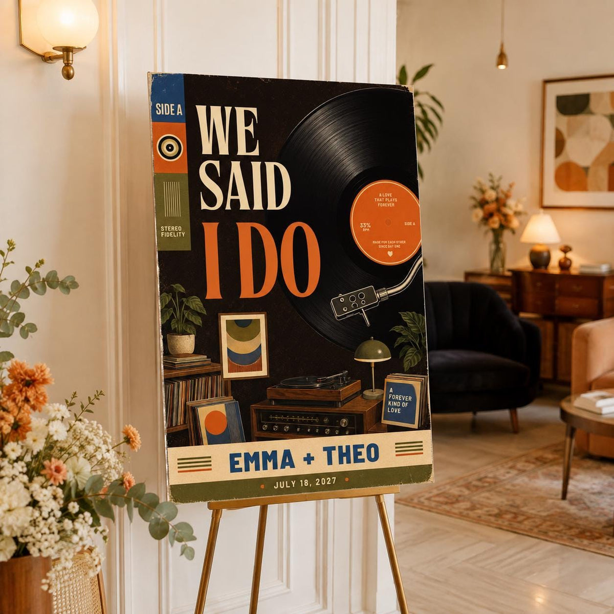 Retro Wedding Welcome Sign — music design