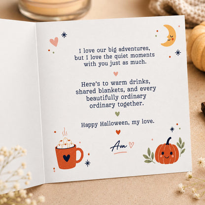 Romantic Halloween Greeting Card for Partner — greeting card you personalize in Canva