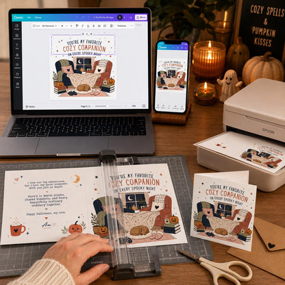 Romantic Halloween Greeting Card for Partner — digital greeting card, instant download