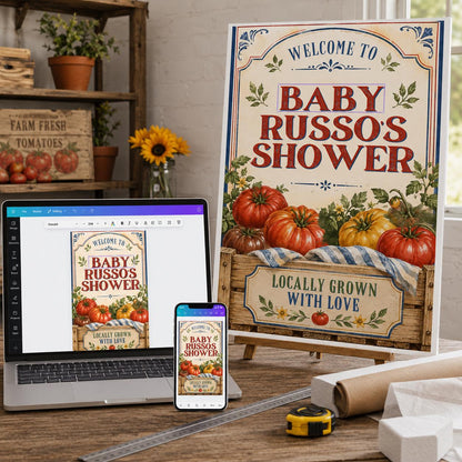 Rustic Baby Shower Welcome Sign — baby shower stationery by VoltBy