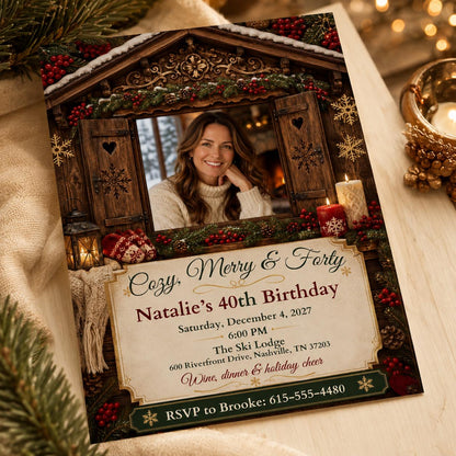 Rustic 40th Birthday Invitation — invitation you personalize in Canva