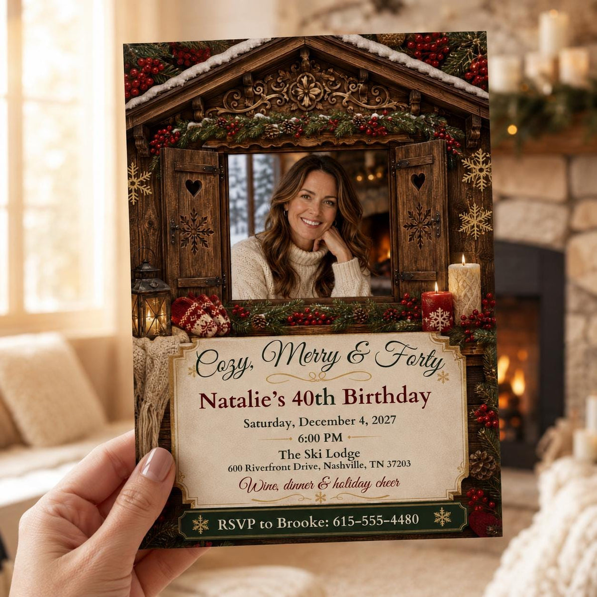Rustic 40th Birthday Invitation — 40th birthday party stationery by VoltBy