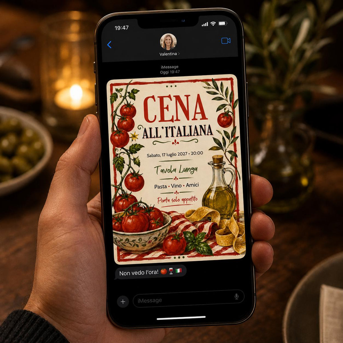 Rustic Italian Dinner Party Invitation — invitation you personalize in Canva