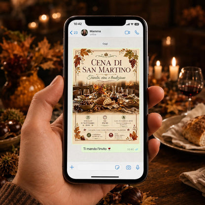 Rustic Italian San Martino Dinner Invitation — wine design