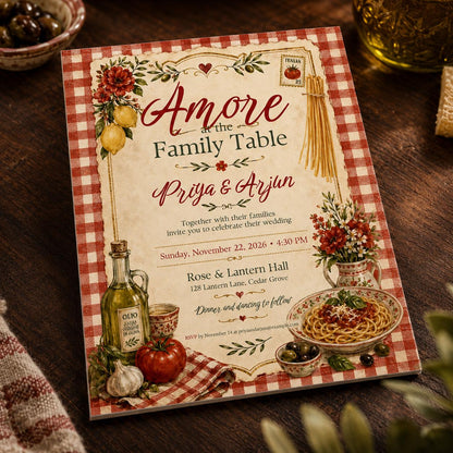 Rustic Italian Wedding Invitation — invitation you personalize in Canva