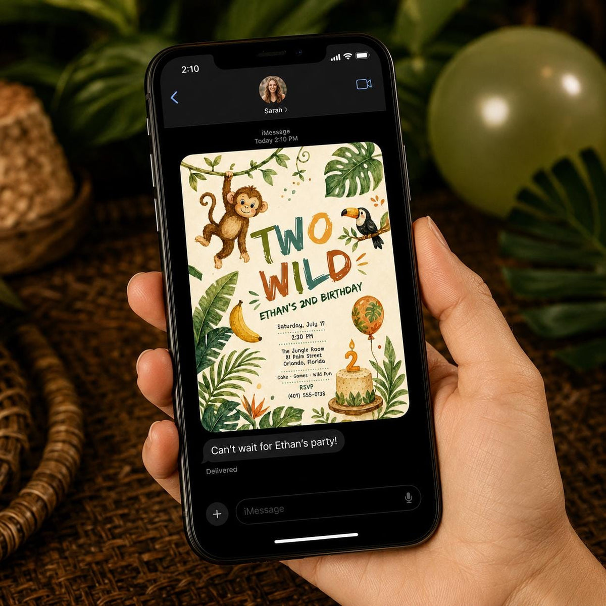Safari Wild 2nd Birthday Invitation — invitation you personalize in Canva
