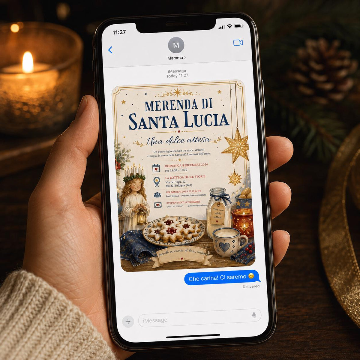Santa Lucia Invitation — invitation you personalize in Canva