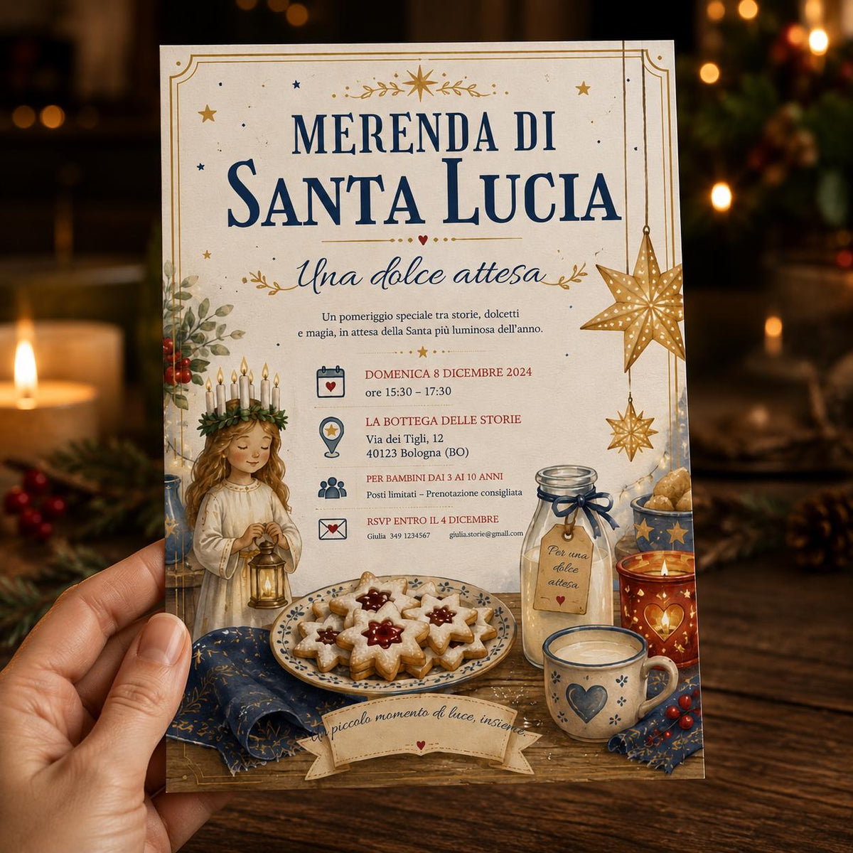 Santa Lucia Invitation — print-ready santa lucia design from VoltBy