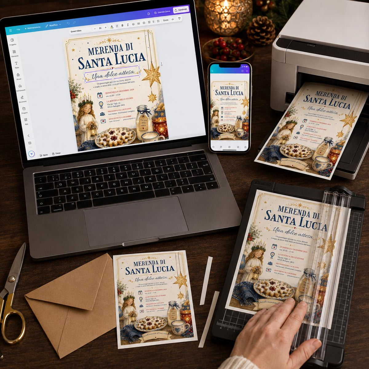 Santa Lucia Invitation — digital invitation, instant download