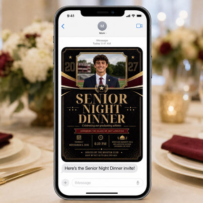 Senior Night Dinner Invitation — invitation you personalize in Canva
