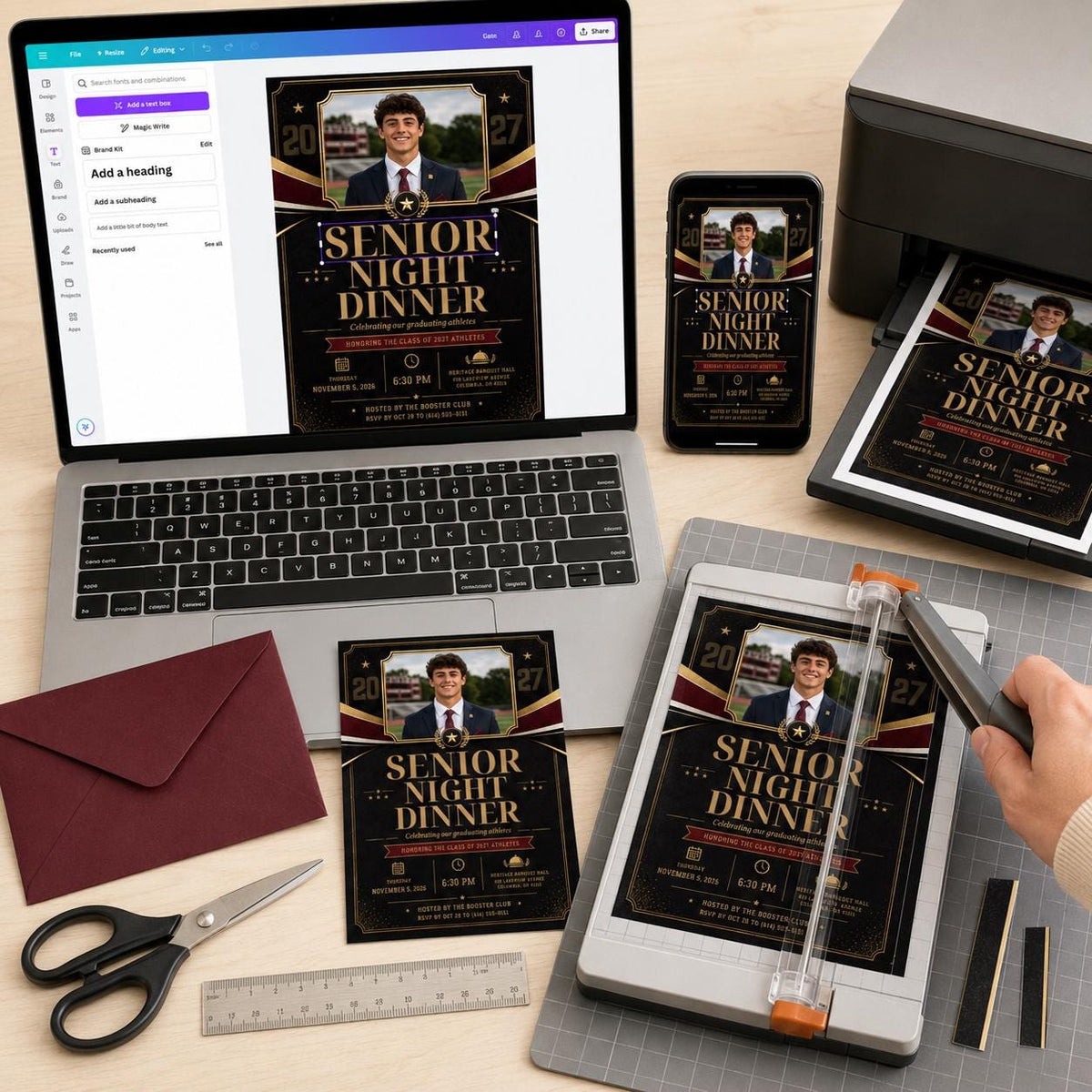Senior Night Dinner Invitation — digital invitation, instant download