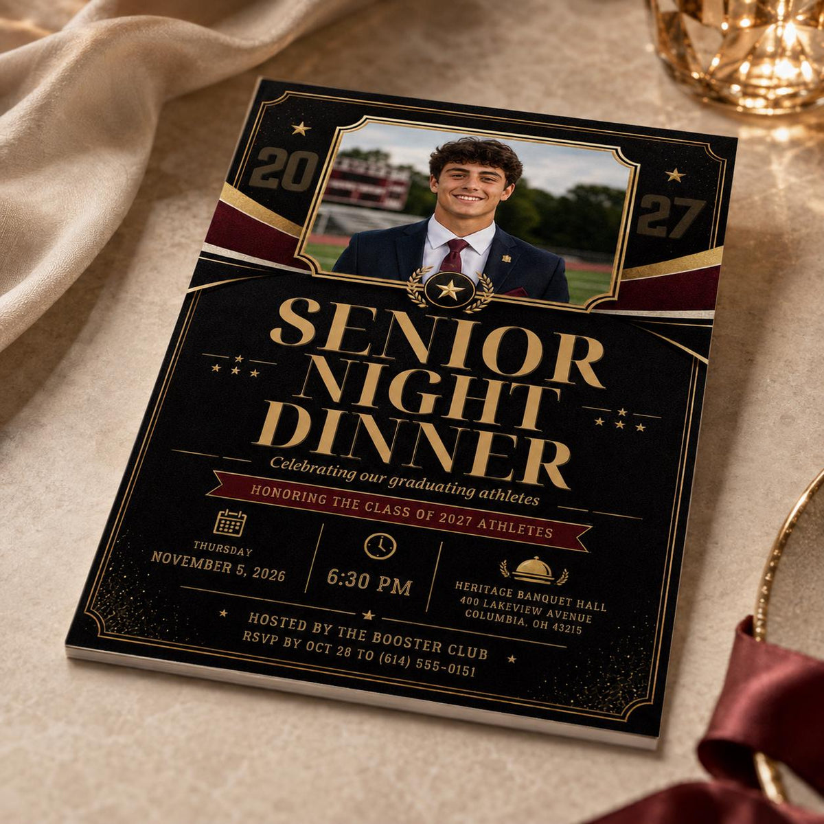 Senior Night Dinner Invitation — graduation party stationery by VoltBy