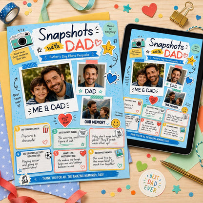 Snapshots with Dad Father's Day Photo Keepsake — camera design